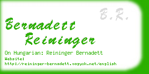 bernadett reininger business card